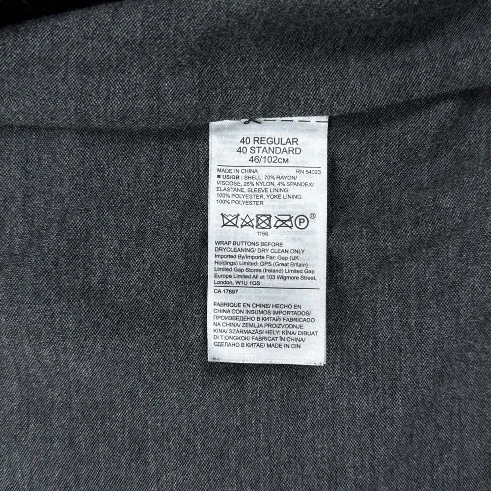 Banana Republic Mens Blazer 40R Charcoal Grey Slim Fit Half Lined Sport Coat